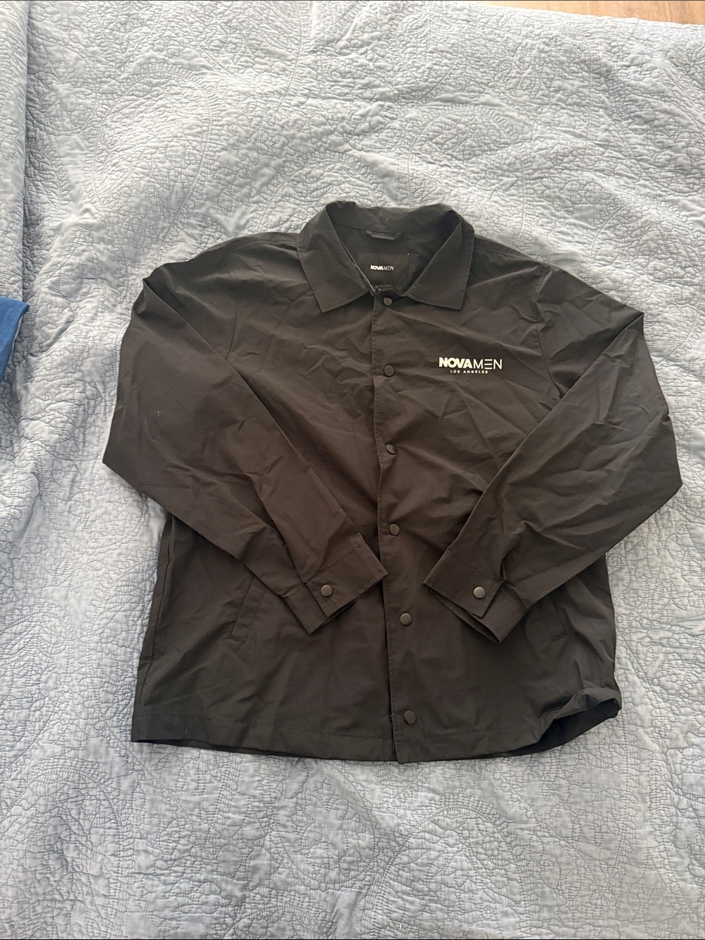 Fashion Nova Men’s Black Coach Shirt Jacket